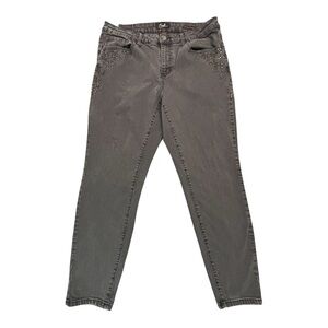 Earl Jeans Women's 18W Skinny Ankle Jeans Gray Rhinestone Embellished Plus Size